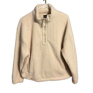 Gap Recycled Sherpa Half Zip Sweatshirt
